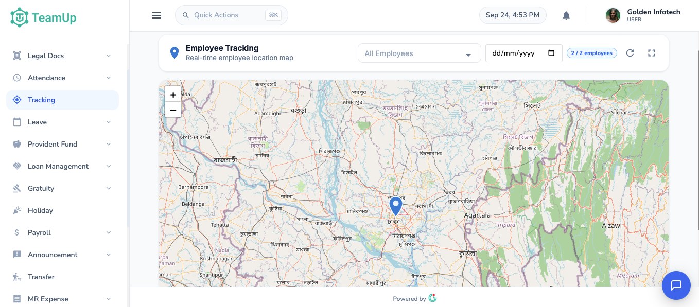 Tracking map for managers