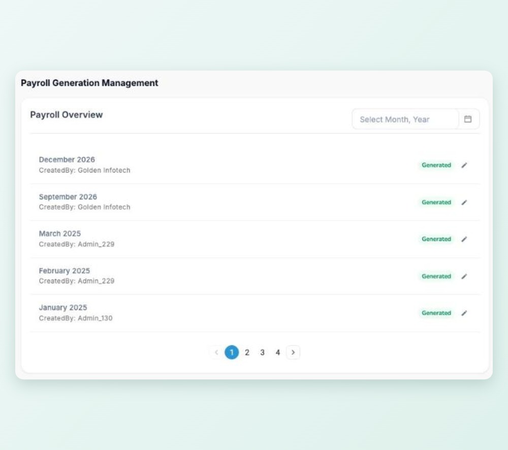 Salary sheet preview
